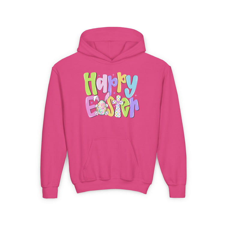 Happy Easter Youth Hoodie - Colorful Spring Design