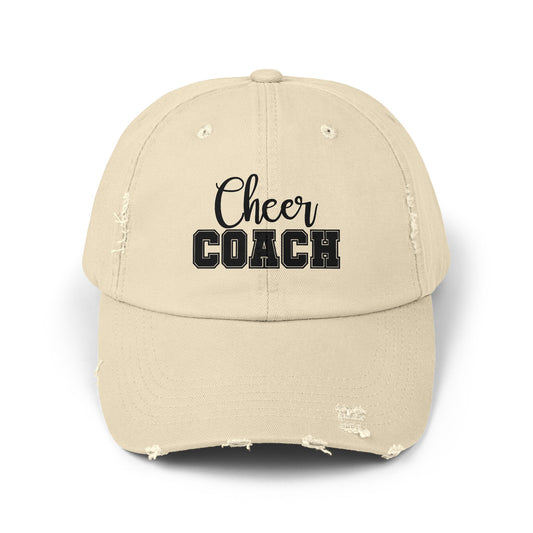 Cheer Coach Distressed Cap