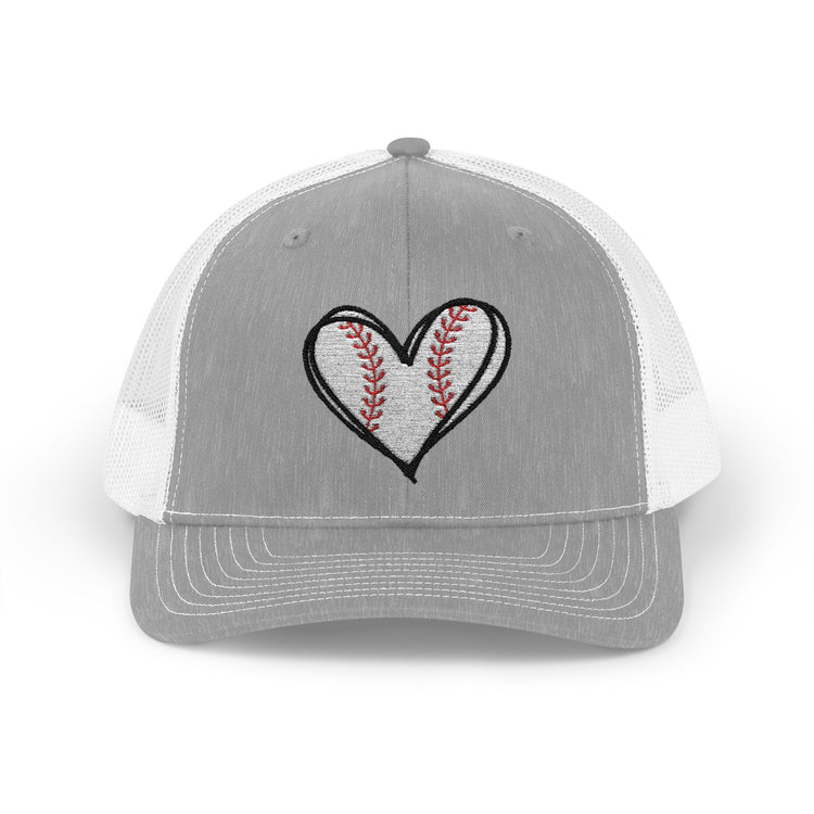 Baseball Heart Snapback Trucker Cap