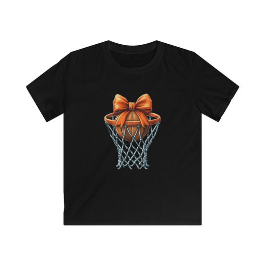 Playful Basketball Kids Tee with Bow Design