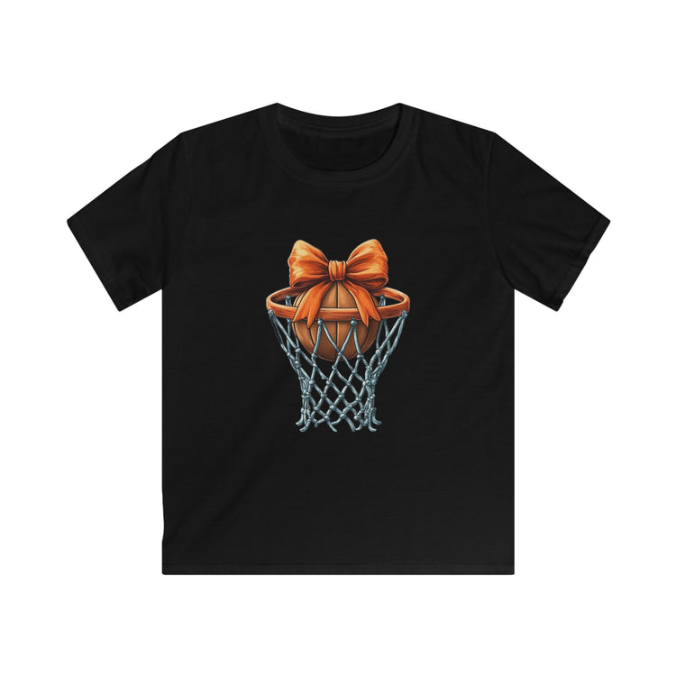 Playful Basketball Kids Tee with Bow Design