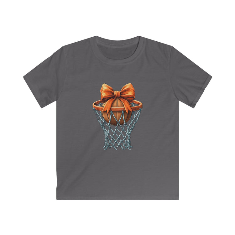 Playful Basketball Kids Tee with Bow Design