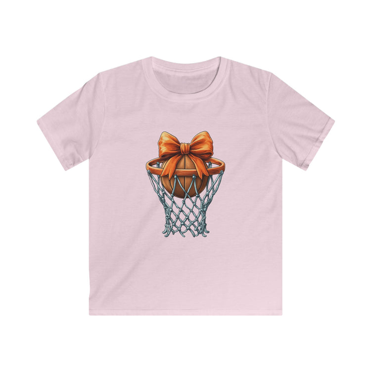 Playful Basketball Kids Tee with Bow Design