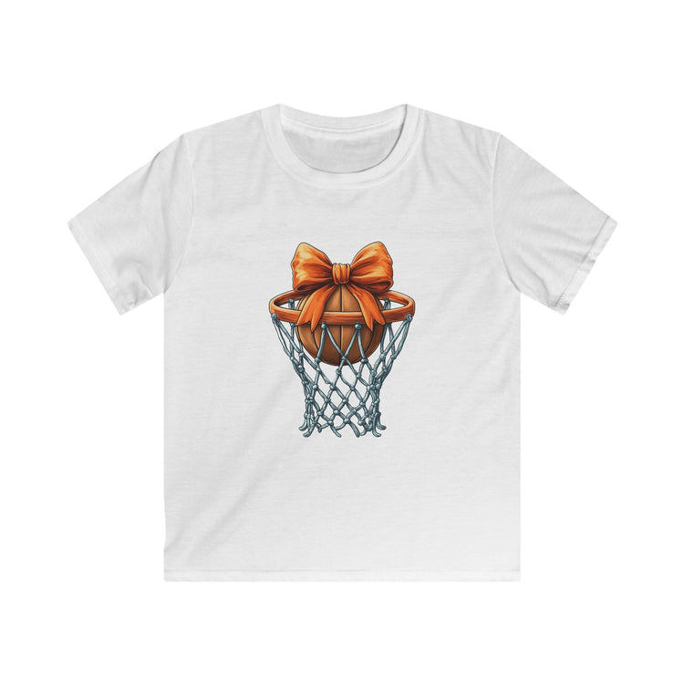 Playful Basketball Kids Tee with Bow Design