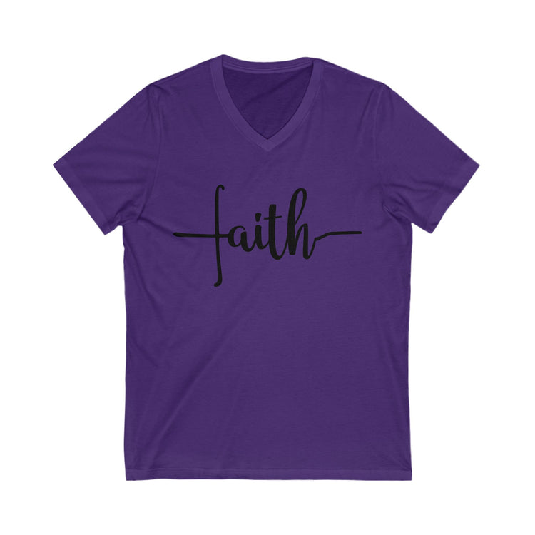 Women's Faith V-Neck Tee for Spiritual Inspiration