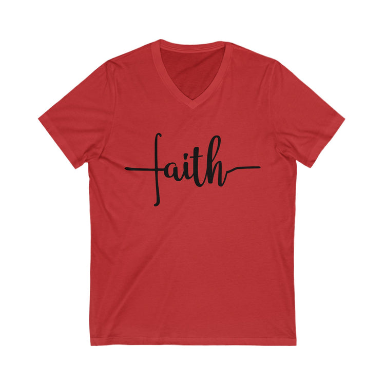 Women's Faith V-Neck Tee for Spiritual Inspiration