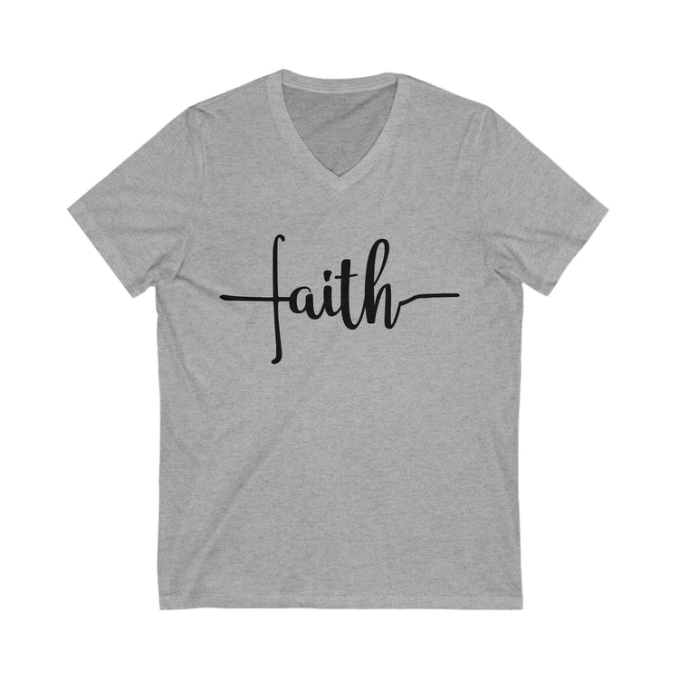 Women's Faith V-Neck Tee for Spiritual Inspiration