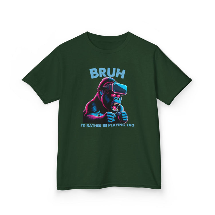 Kids Gorilla VR T-Shirt - "BRUH I'd Rather Be Playing TAG"