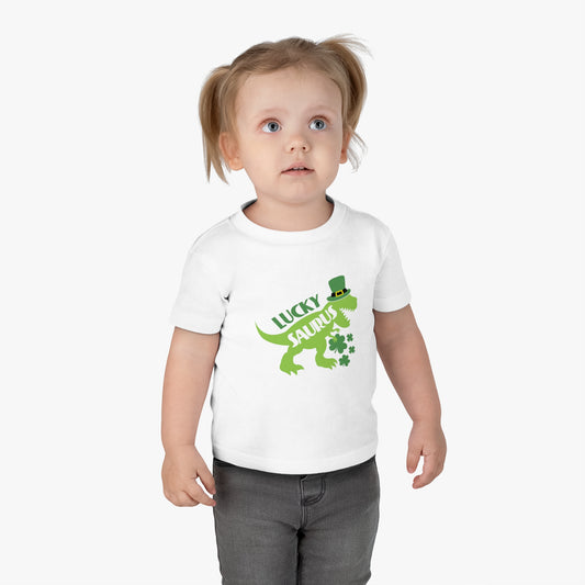 Lucky Saurus Infant Tee - Adorable Dinosaur Shirt for St. Patrick's Day