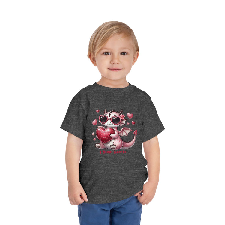 Toddler Tee - Adorable 'I Steal Hearts' Cute Dragon Design