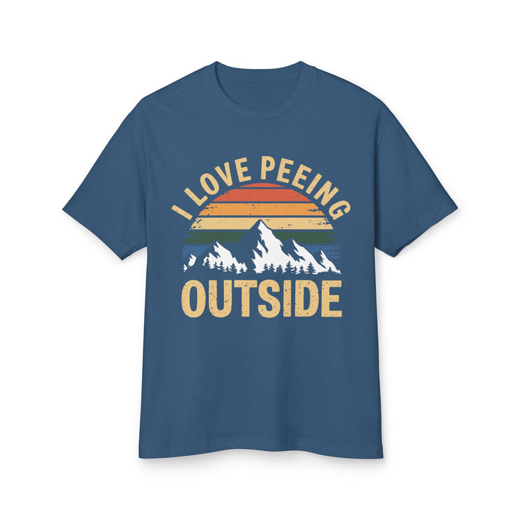 I Love Peeing Outside Heavyweight Cotton Tee - Outdoor Humor T-Shirt