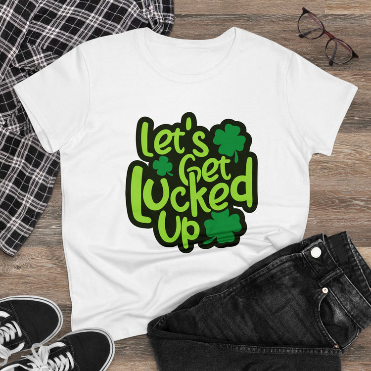 St Patrick's Day Lucky Tee, Women's T-Shirt, Fun Irish Shirt for Her, Shamrock Graphic Top