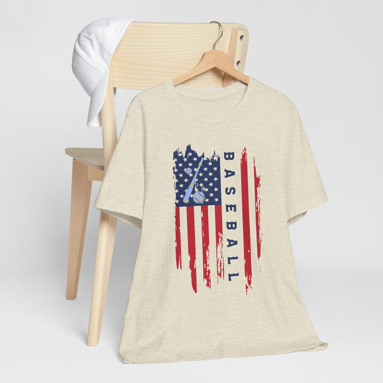 Patriotic Baseball Flag Tee, Unisex Short Sleeve Shirt, America Pride T-Shirt, Fourth of July Top, Independence Day Shirt