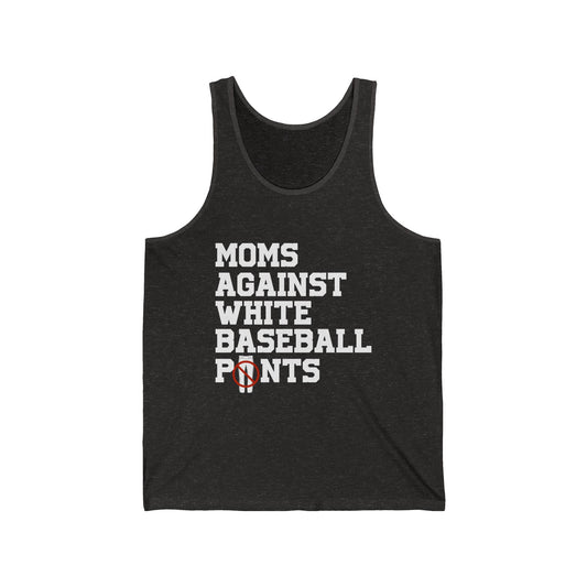 Tank Top - Moms Against White Baseball Points Unisex Jersey Tank Top