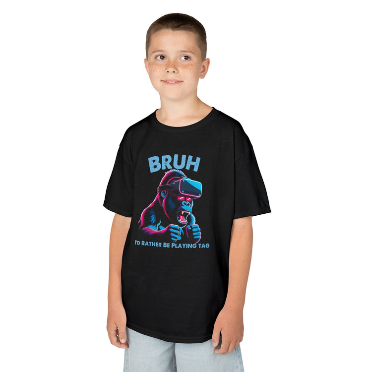 Kids Gorilla VR T-Shirt - "BRUH I'd Rather Be Playing TAG"