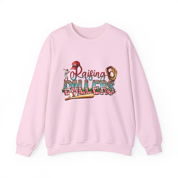 Baseball Mom Raising Ballers Crewneck Sweatshirt