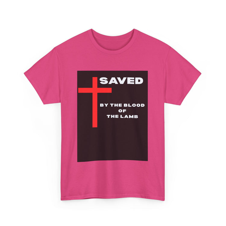 Saved by the Blood of the Lamb Christian Unisex Heavy Cotton Tee