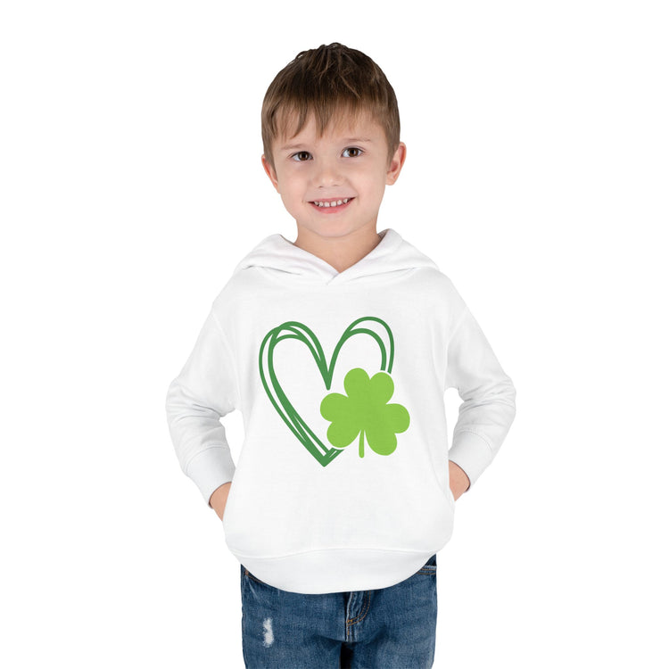 St Patrick's Day Toddler Fleece Hoodie, Cute Shamrock Design