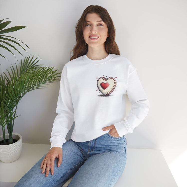 Cozy Heart Baseball Mom Sweatshirt, Soft Comfortable Pullover Jumper, Baseball