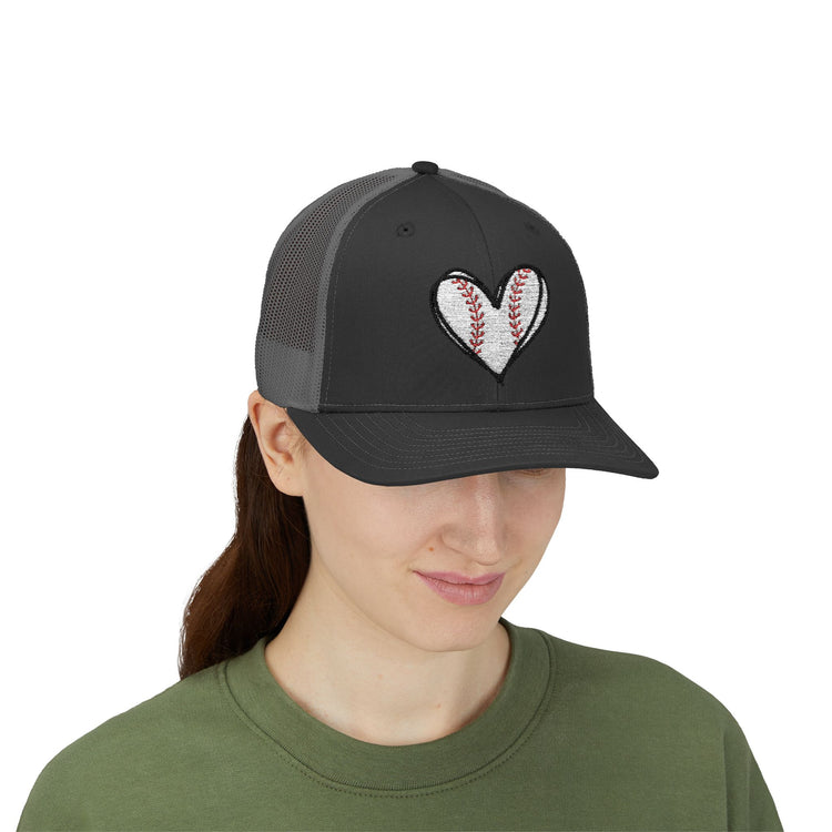 Baseball Heart Snapback Trucker Cap