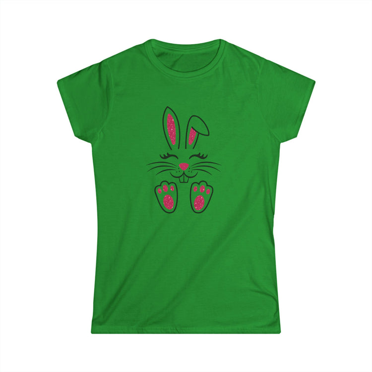 Bunny Women's Tee, Cute Animal Shirt, Softstyle Spring Fashion, Easter Gift