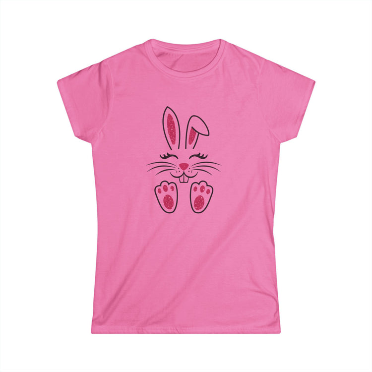 Bunny Women's Tee, Cute Animal Shirt, Softstyle Spring Fashion, Easter Gift