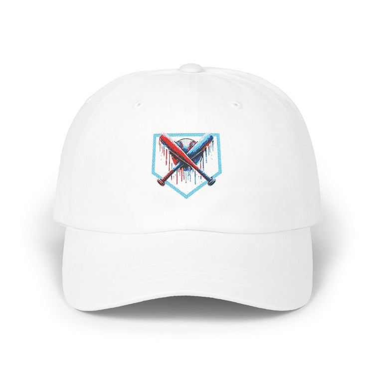 Vintage Baseball Dad Cap with Bat Design